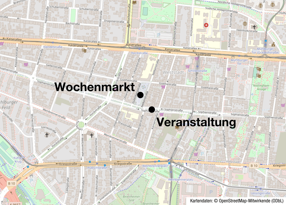 OpenStreetMap-Karte mit Veranstaltungsort